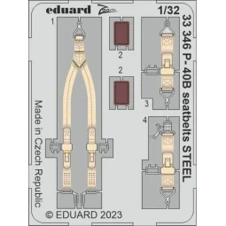 P-40B seatbelts STEEL 1/32 GREAT WALL HOBBY, 1/32 - Eduard Accessor...
