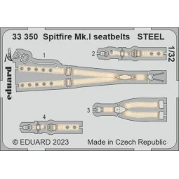 Spitfire Mk.I seatbelts STEEL 1/32 KOTARE, 1/32 - Eduard Accessorie...