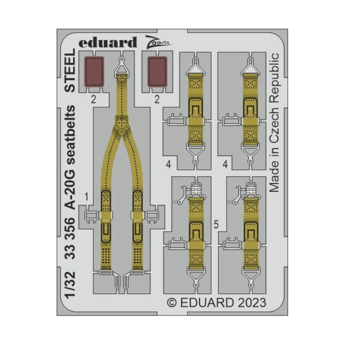A-20G seatbelts STEEL 1/32 HKM - Eduard Accessories 33356