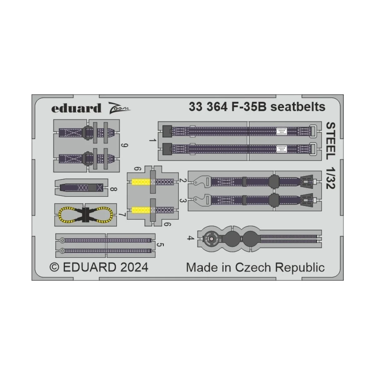 F-35B seatbelrs STEEL 1/32 - Eduard Accessories 33364