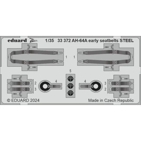 AH-64A early seatbelts STEEL, 1/35 - Eduard Accessories 33372