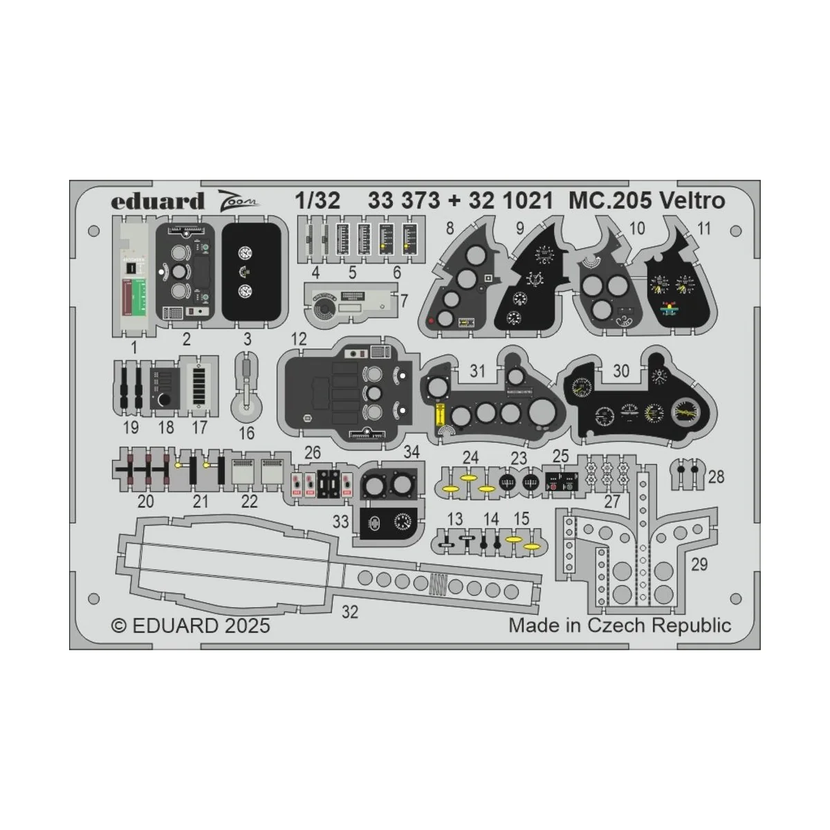 MC.205 Veltro ITALERI, 1/32 - Eduard Accessories 33373 MC.205 Veltro ITALERI, 1/32 - Eduard Accessories 33373