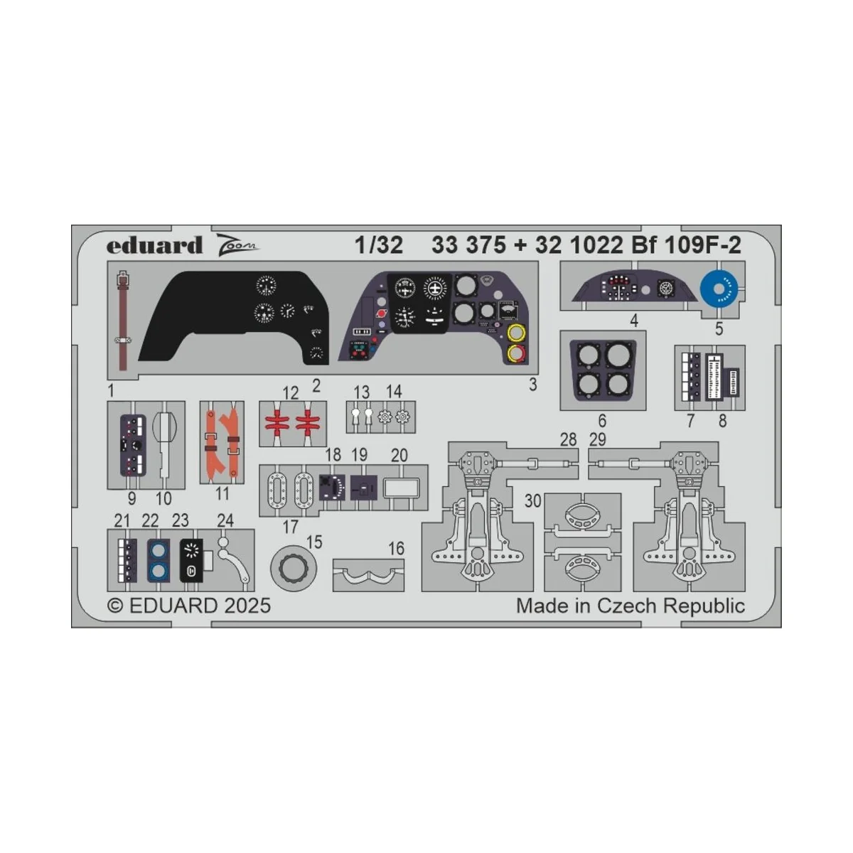 Bf 109F-2 HOBBY 2000 / HASEGAWA, 1/32 - Eduard Accessories 33375