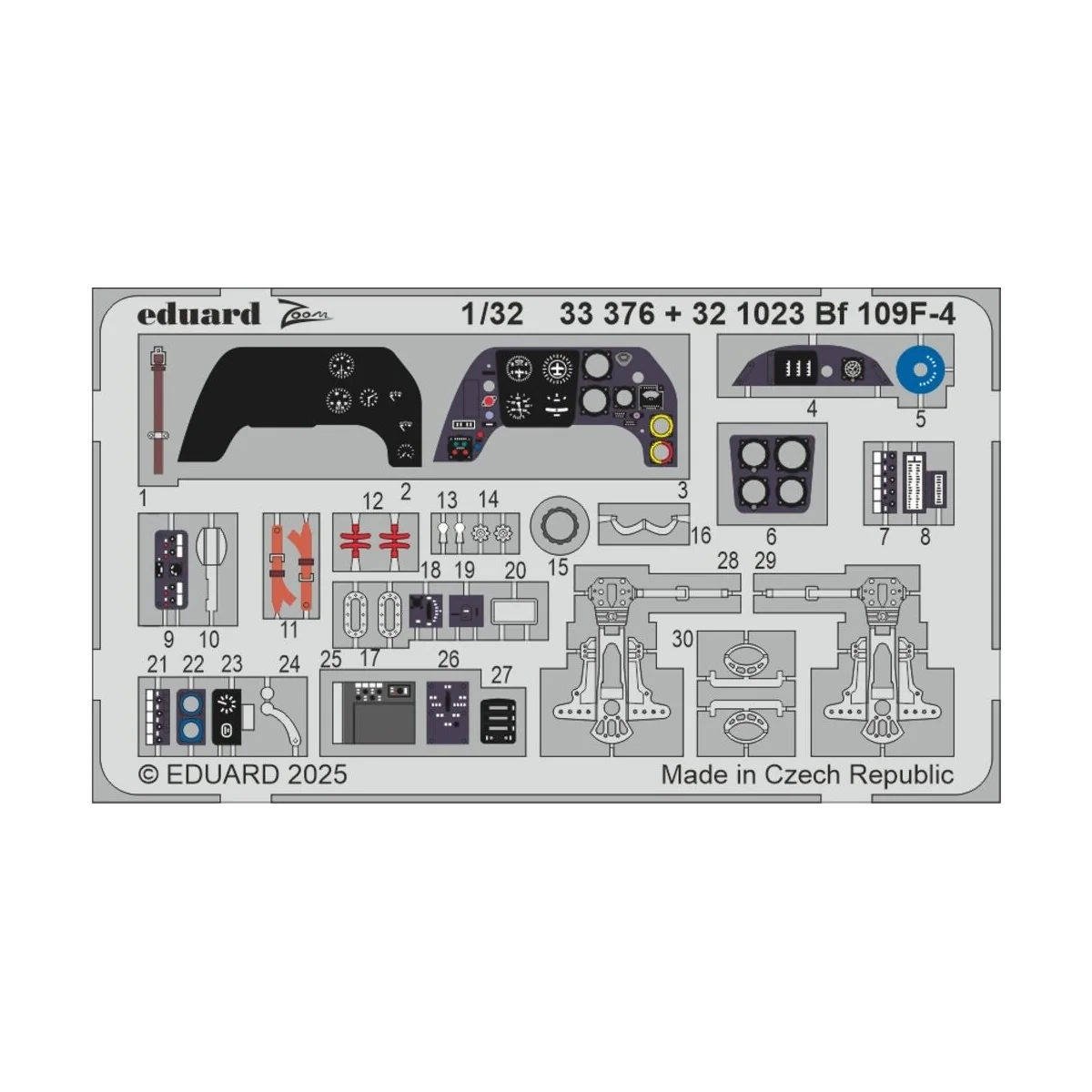 Bf 109F-4 HOBBY 2000 / HASEGAWA, 1/32 - Eduard Accessories 33376 Bf 109F-4 HOBBY 2000 / HASEGAWA, 1/32 - Eduard Accessories 33376