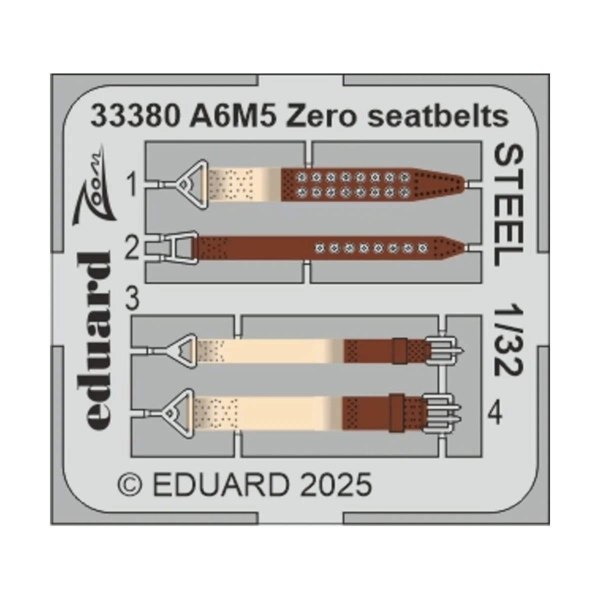 A6M5 Zero seatbelts STEEL TAMIYA, 1/32 - Eduard Accessories 33380