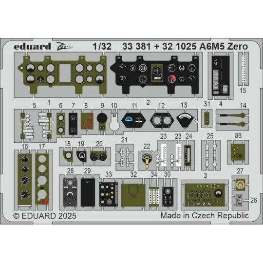 A6M5 Zero TAMIYA, 1/32 - Eduard Accessories 33381 A6M5 Zero TAMIYA, 1/32 - Eduard Accessories 33381