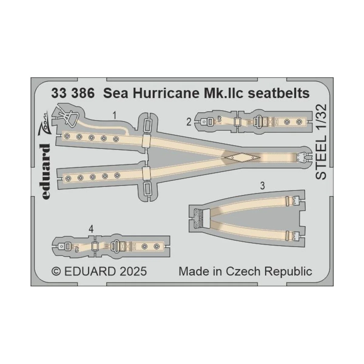 Sea Hurricane Mk.IIc seatbelts STEEL for Revell, 1/32 - Eduard Acce...