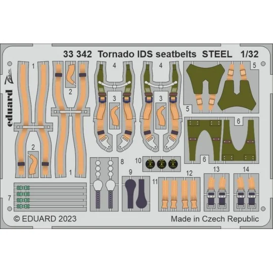 Tornado GR.1 seatbelts STEEL for Italeri - Eduard Accessories 33388