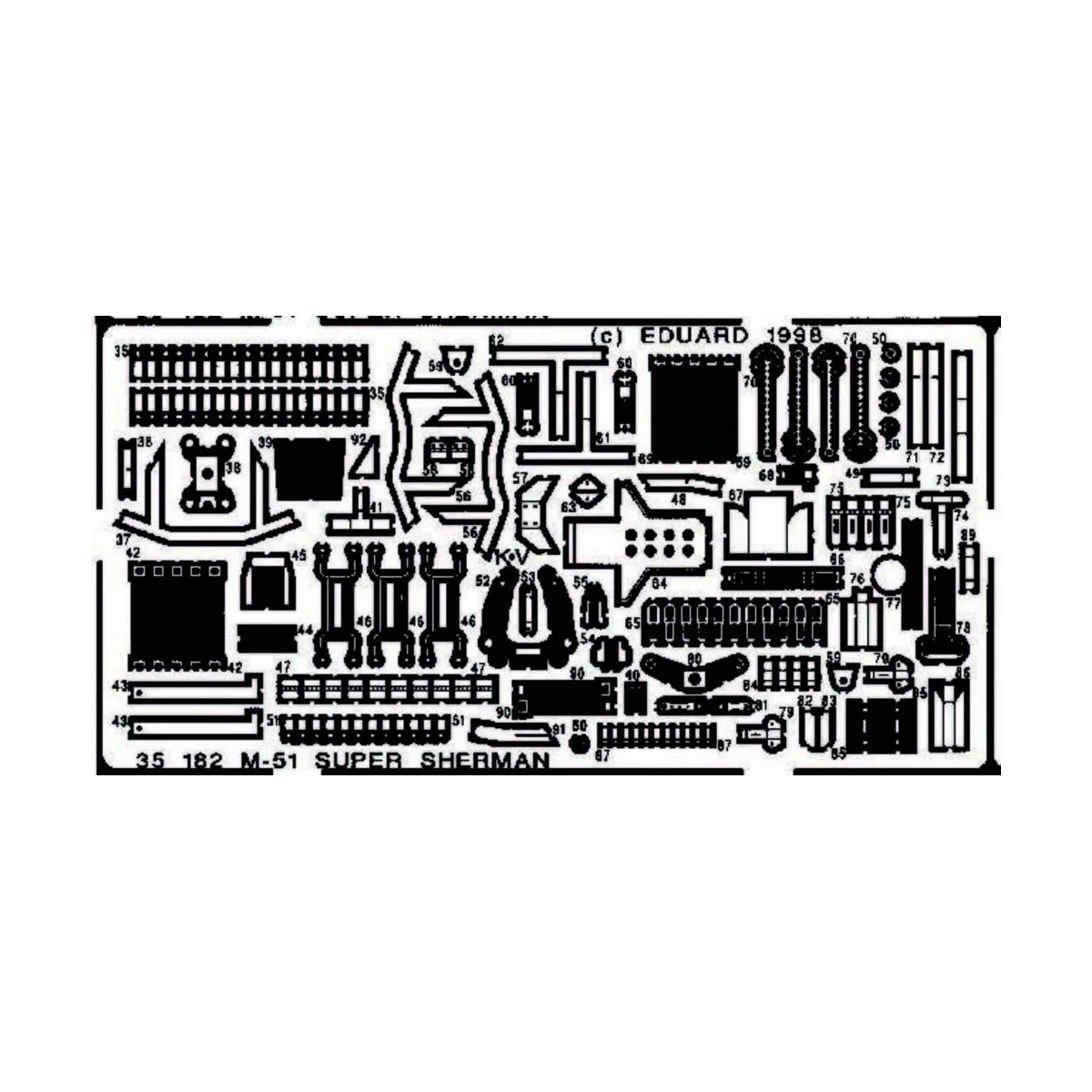 M51 Super Sherman Detailbausatz, 1/35 - Eduard Accessories 35182 M51 Super Sherman Detailbausatz, 1/35 - Eduard Accessories 35182