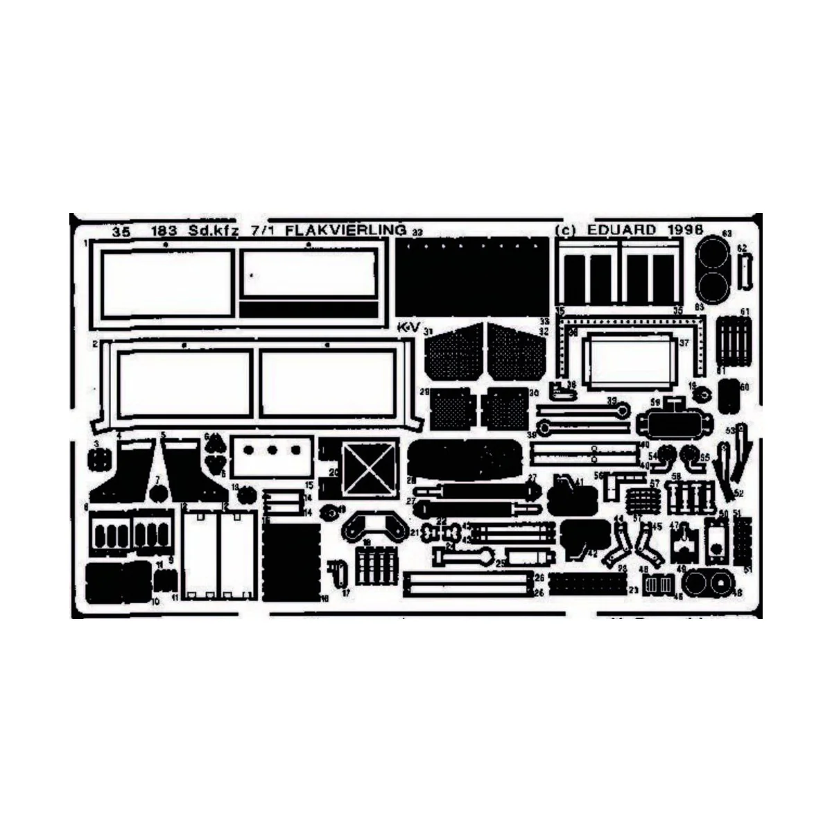 Sd.kfz 7/1 Flakvierling Detailbausatz - Eduard Accessories 35183