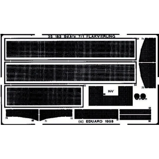 Sd.kfz 7/1 Flakvierling Detailbausatz, 1/35 - Eduard Accessories 35183 Sd.kfz 7/1 Flakvierling Detailbausatz, 1/35 - Eduard Accessories 35183