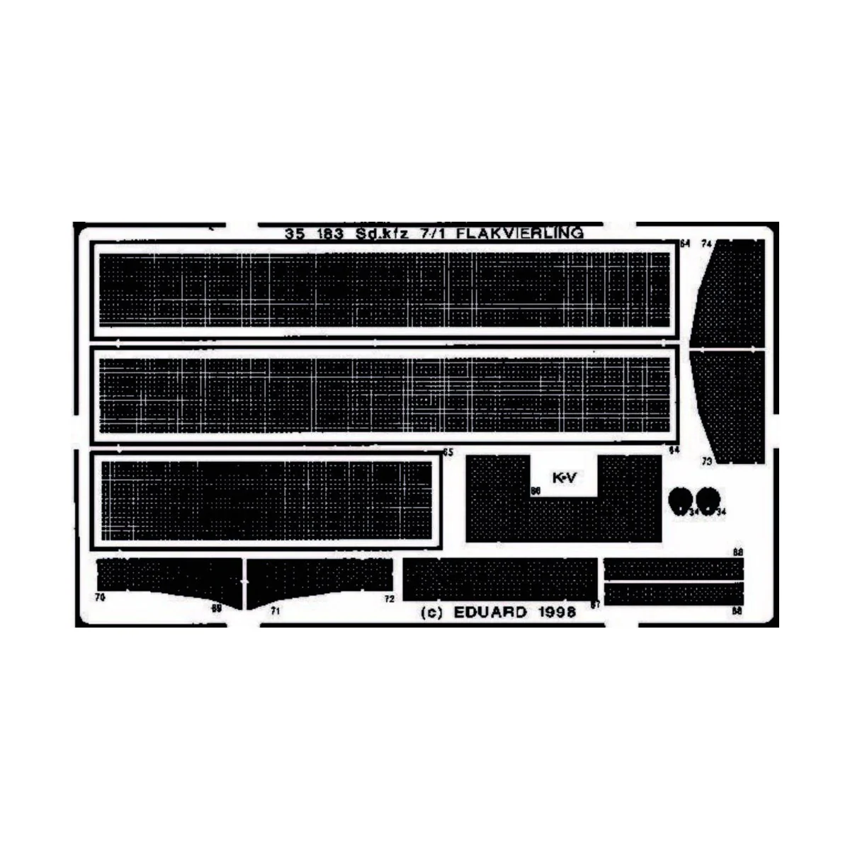 Sd.kfz 7/1 Flakvierling Detailbausatz, 1/35 - Eduard Accessories 35183 Sd.kfz 7/1 Flakvierling Detailbausatz, 1/35 - Eduard Accessories 35183