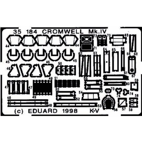 Cromwell MK IV Detailsatz aussen, 1/35 - Eduard Accessories 35184 Cromwell MK IV Detailsatz aussen, 1/35 - Eduard Accessories 35184