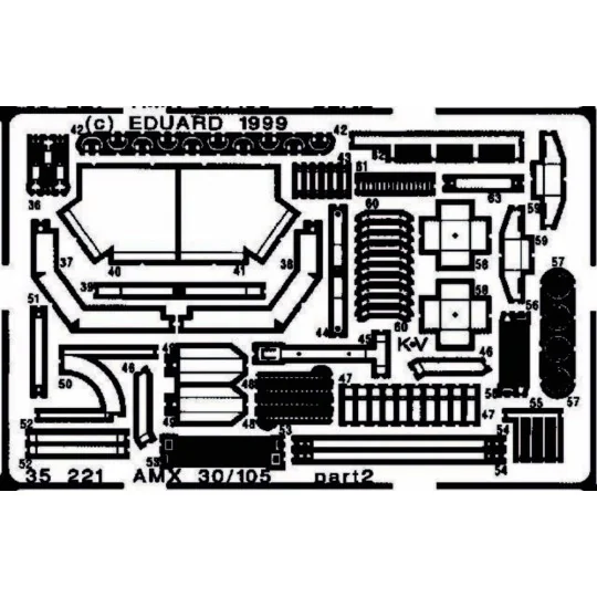 AMX 30/105 Detailbausatz Außen, 1/35 - Eduard Accessories 35221 AMX 30/105 Detailbausatz Außen, 1/35 - Eduard Accessories 35221