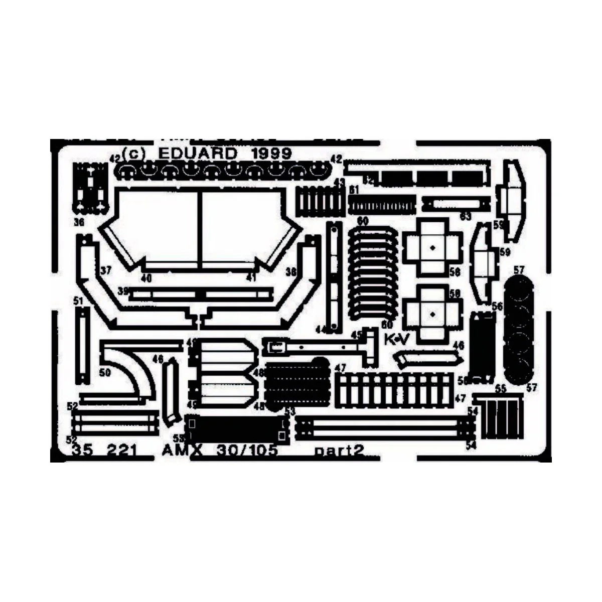 AMX 30/105 Detailbausatz Außen, 1/35 - Eduard Accessories 35221 AMX 30/105 Detailbausatz Außen, 1/35 - Eduard Accessories 35221