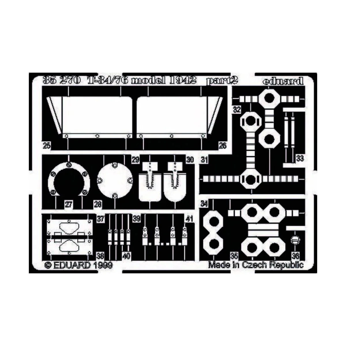 Sowietischer Kampfpanzer T-34/76 1942 Fotoätzsatz, 1/35 - Eduard Ac...