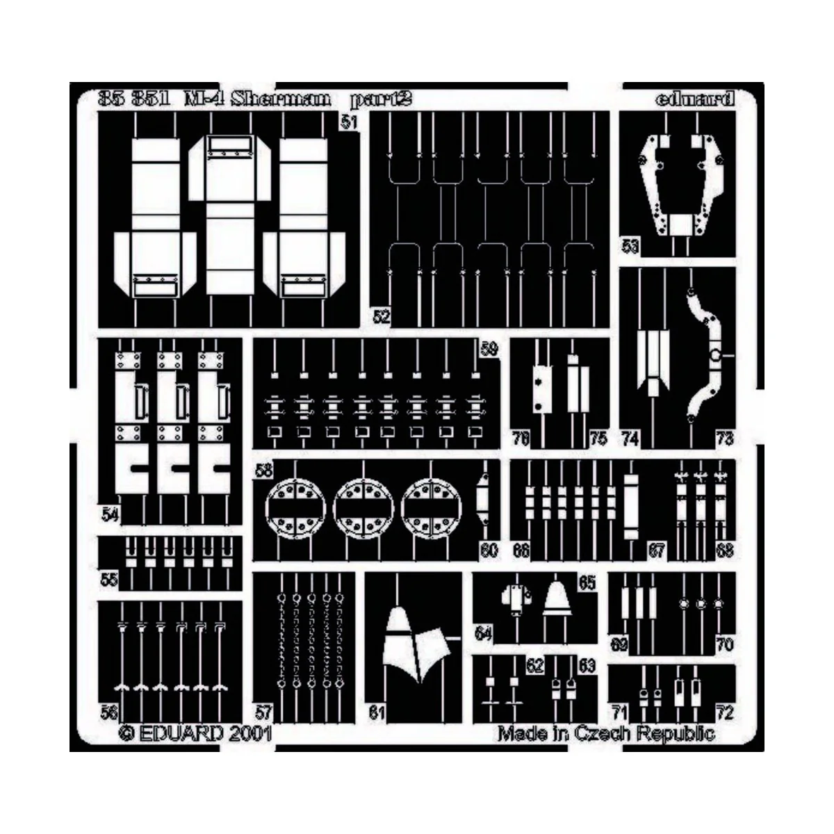 US-Panzer M4 Sherman Fotoätzsatz - Eduard Accessories 35351