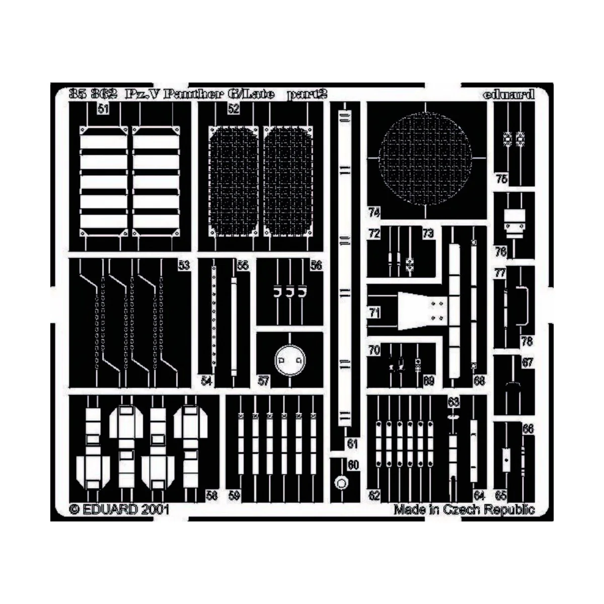 Panther G Sd.Kfz. 171 Detailsatz aussen späte Version - Eduard Acce...