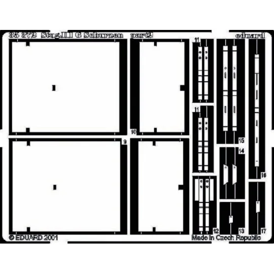 Schurzen Stug. III Ausf. G Schützen Fotoätzsatz, 1/35 - Eduard Acce...