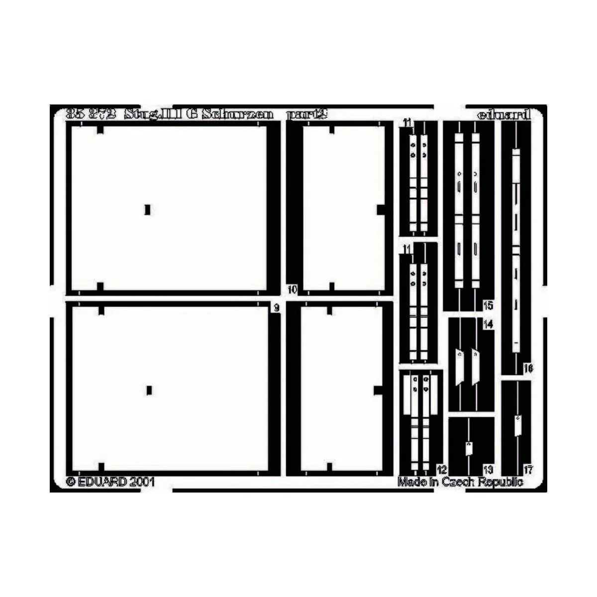 Schurzen Stug. III Ausf. G Schützen Fotoätzsatz, 1/35 - Eduard Acce...