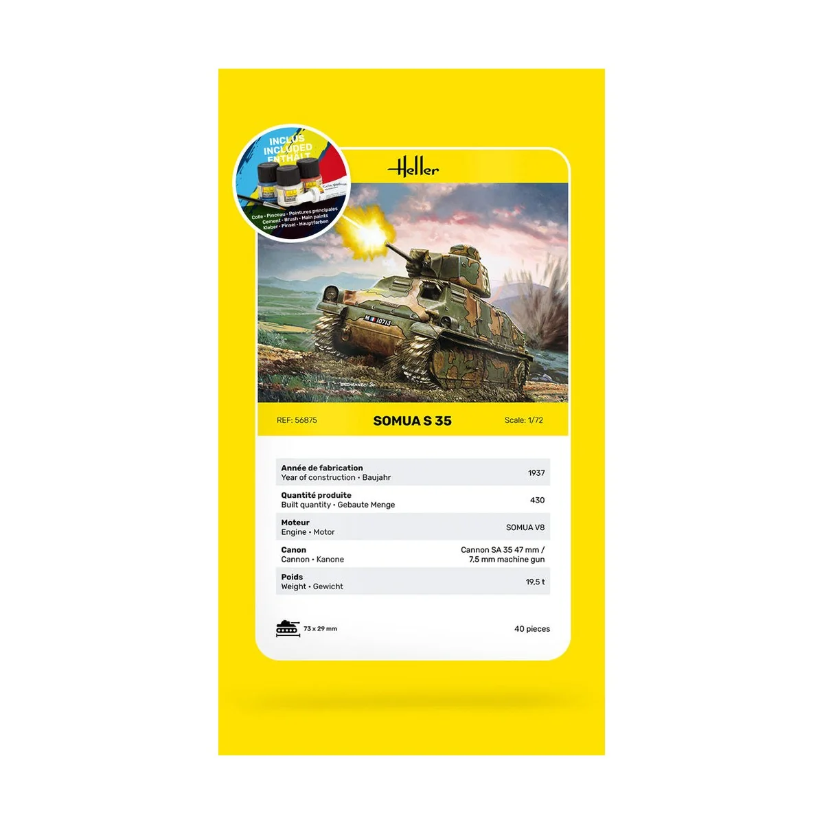 STARTER KIT Somua S35, 1/72 - Heller 56875