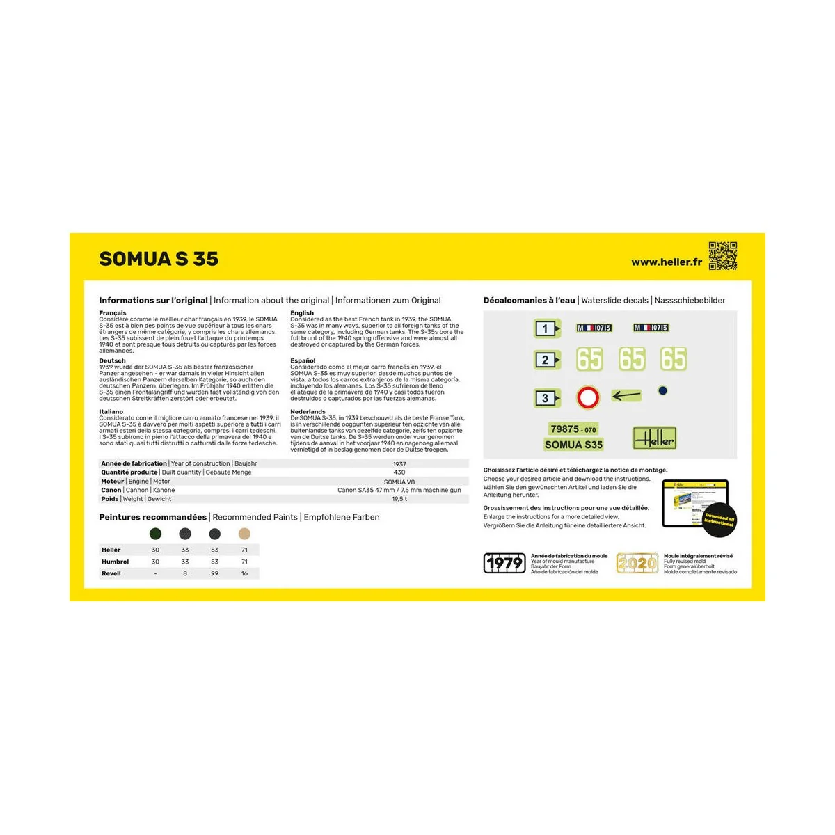 STARTER KIT Somua S35 - Heller 56875