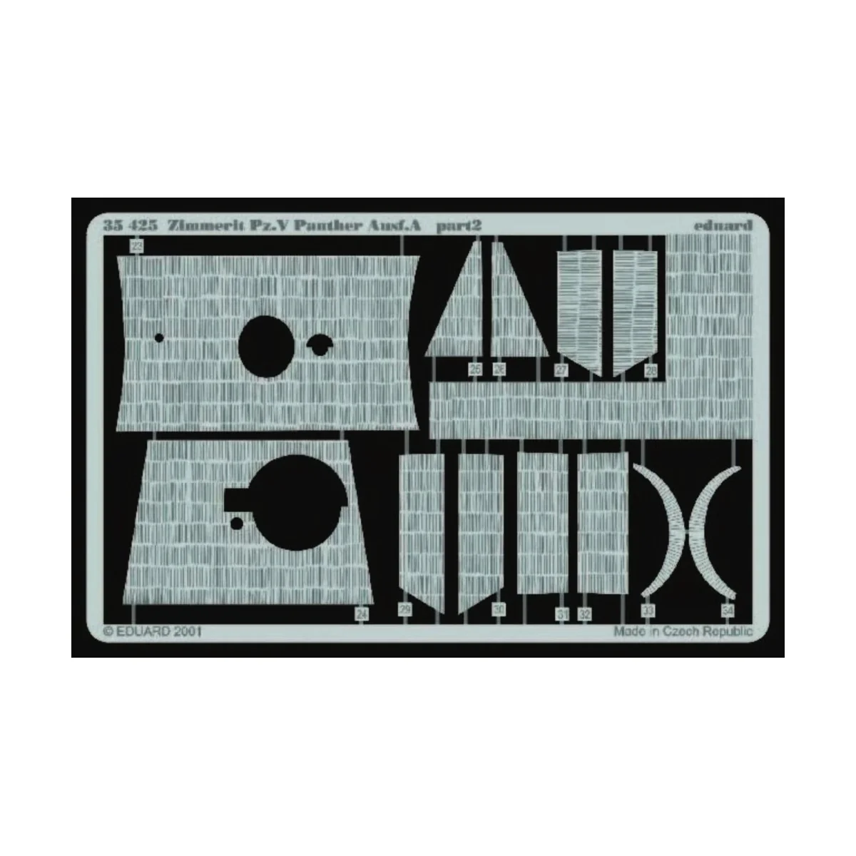 Zimmerit Panther Ausf. A für Tamiya Bausatz, 1/35 - Eduard Accessor... Zimmerit Panther Ausf. A für Tamiya Bausatz, 1/35 - Eduard Accessor...