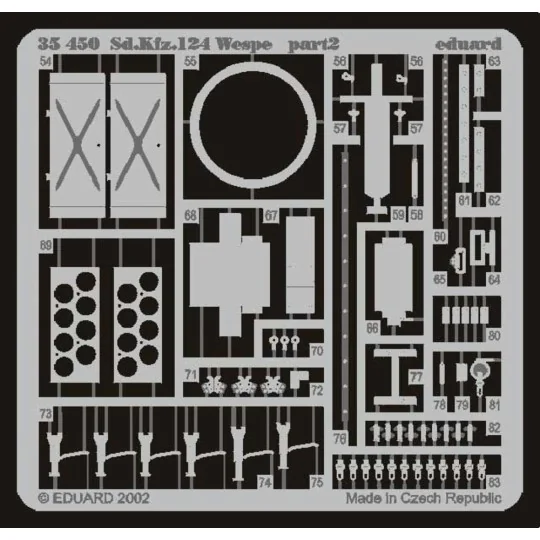 Sd.Kfz.142 Wespe mit Haubitze FH18/2 Fotoätzsatz - Eduard Accessori...