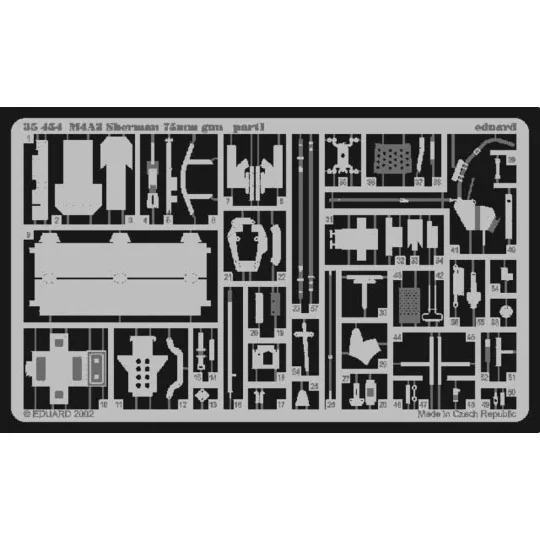 US M4A3 Sherman 75 mm gun Fotoätzsatz, 1/35 - Eduard Accessories 35454