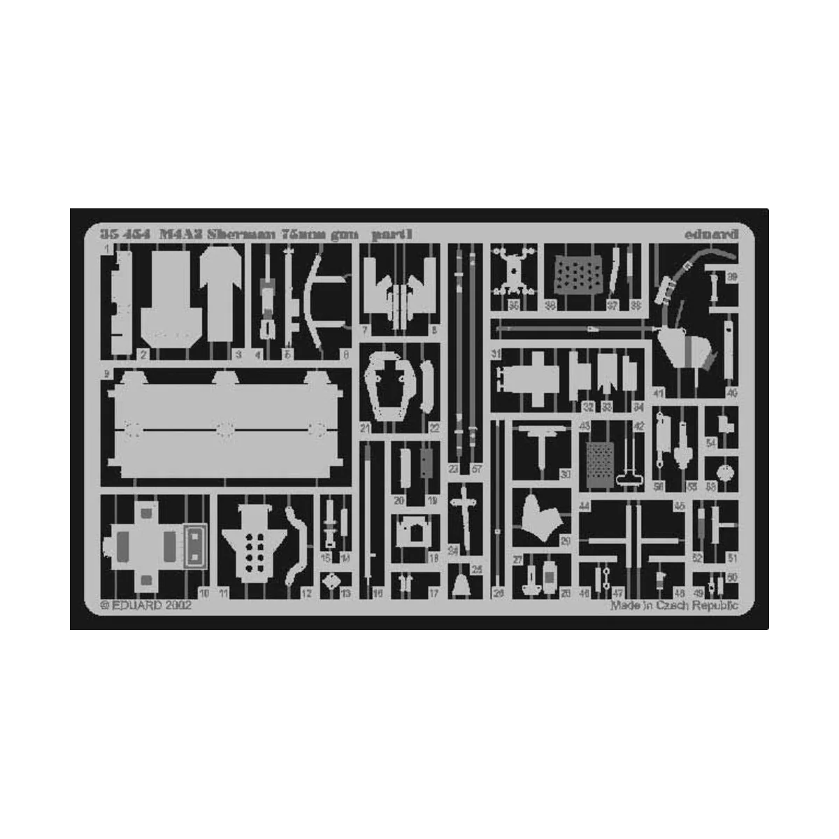 US M4A3 Sherman 75 mm gun Fotoätzsatz - Eduard Accessories 35454