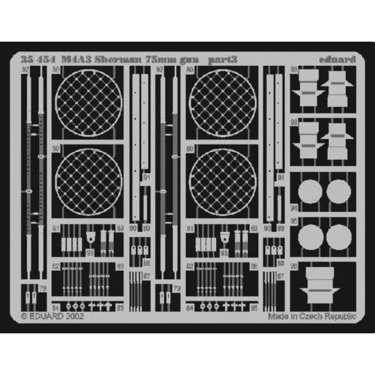 US M4A3 Sherman 75 mm gun Fotoätzsatz - Eduard Accessories 35454