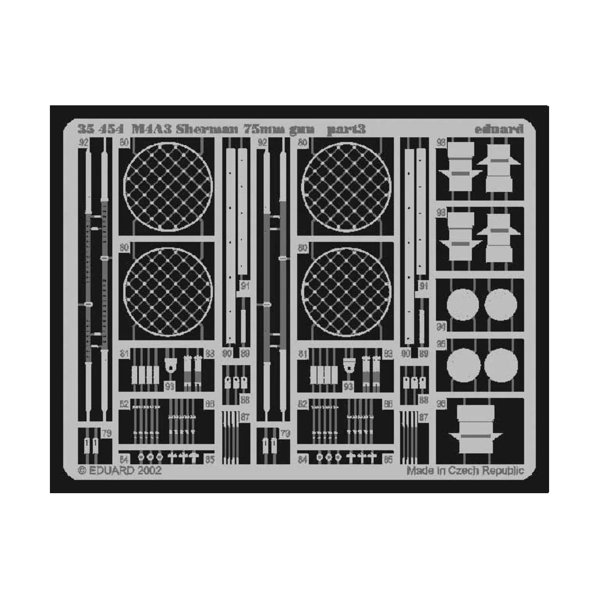 US M4A3 Sherman 75 mm gun Fotoätzsatz - Eduard Accessories 35454