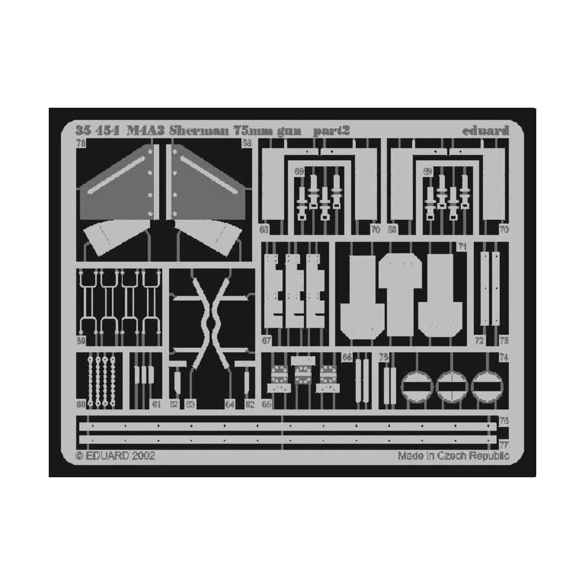 US M4A3 Sherman 75 mm gun Fotoätzsatz - Eduard Accessories 35454