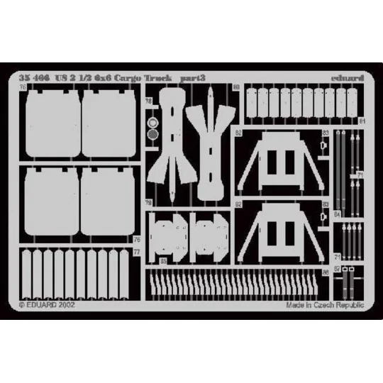2, 5t 6X6 US Cargo Truck Fotoätzsatz, 1/35 - Eduard Accessories 35466