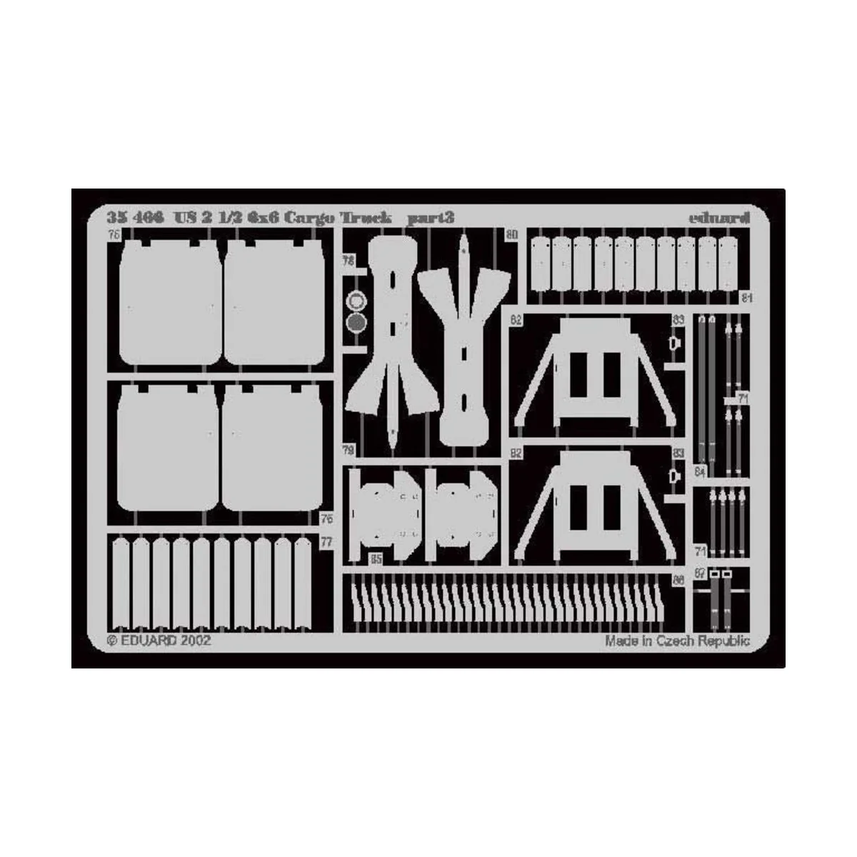 2, 5t 6X6 US Cargo Truck Fotoätzsatz, 1/35 - Eduard Accessories 35466