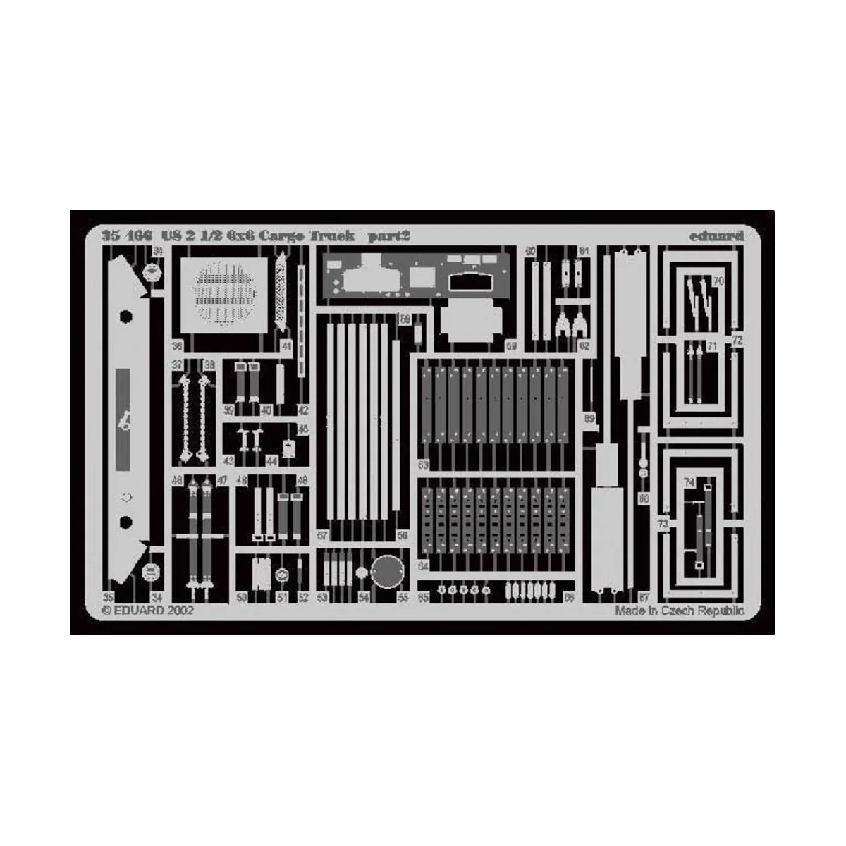 2, 5t 6X6 US Cargo Truck Fotoätzsatz, 1/35 - Eduard Accessories 35466