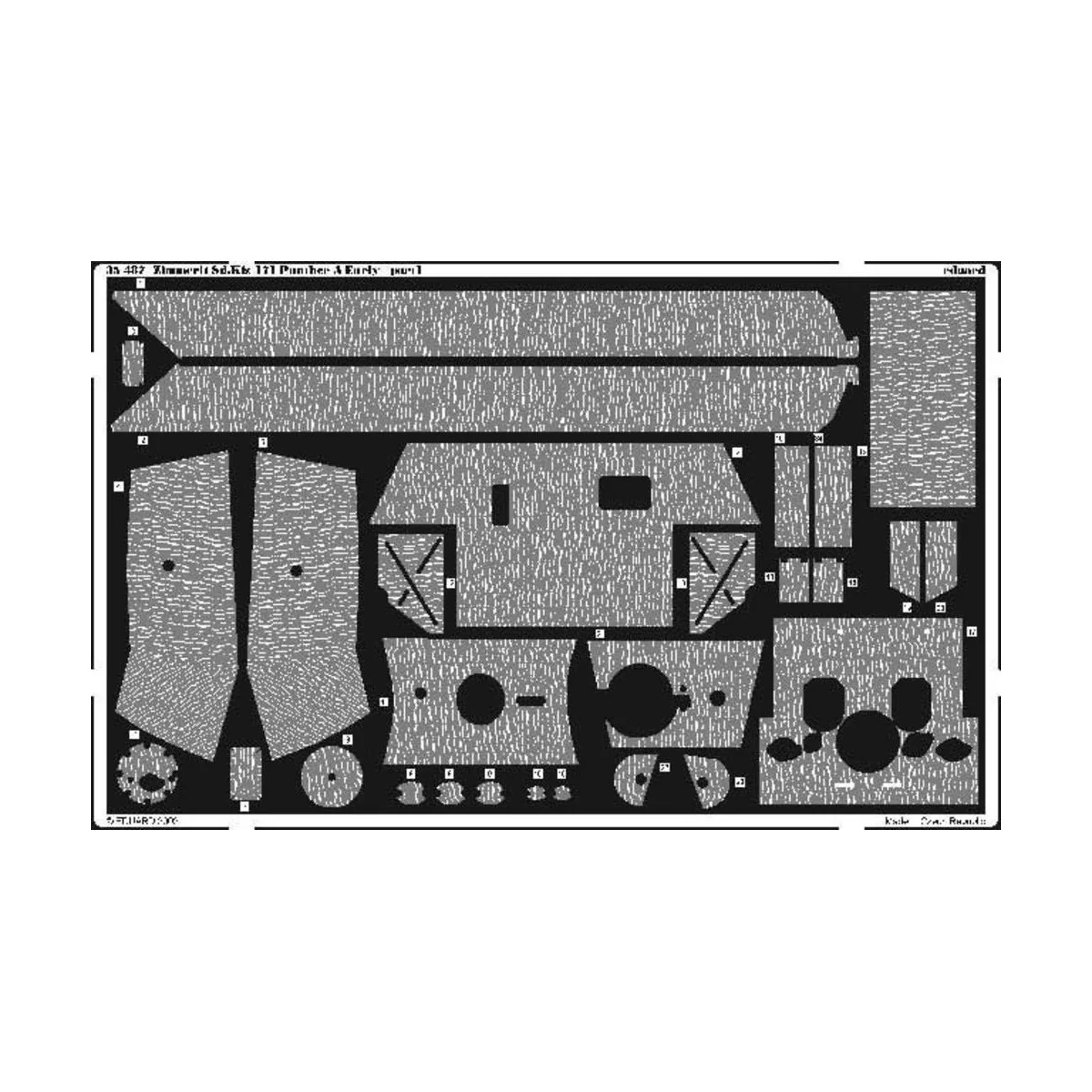 Zimmerit Panther Ausf.A Early für Dragon Bausatz, 1/35 - Eduard Acc... Zimmerit Panther Ausf.A Early für Dragon Bausatz, 1/35 - Eduard Acc...