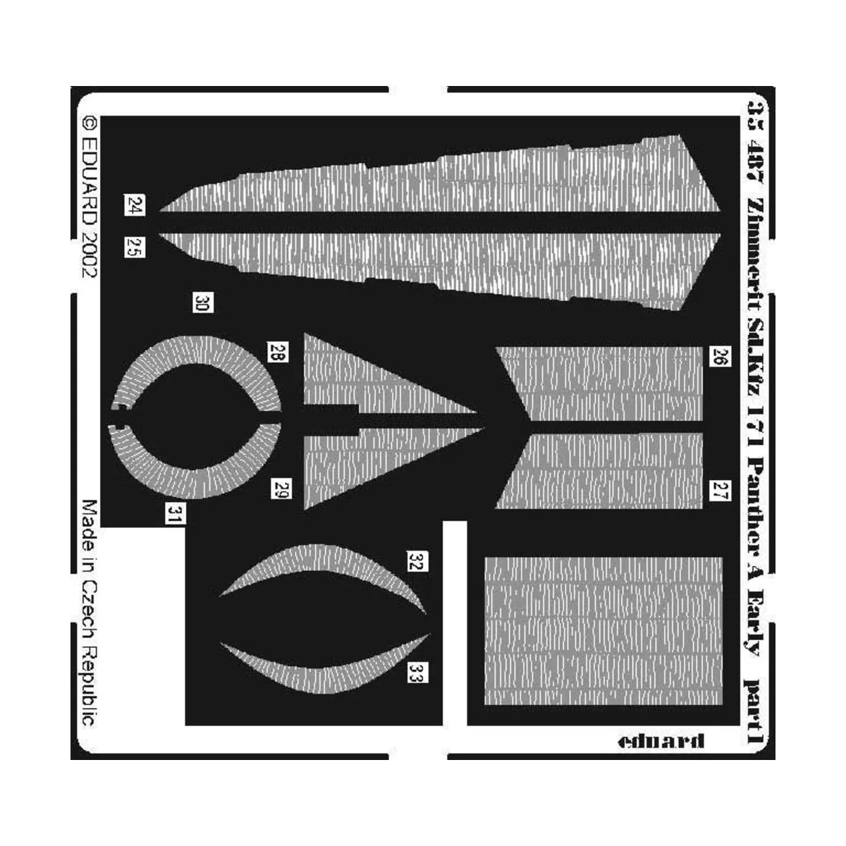 Zimmerit Panther Ausf.A Early für Dragon Bausatz, 1/35 - Eduard Acc... Zimmerit Panther Ausf.A Early für Dragon Bausatz, 1/35 - Eduard Acc...
