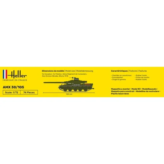 STARTER KIT AMX 30/105, 1/72 - Heller 56899 STARTER KIT AMX 30/105, 1/72 - Heller 56899