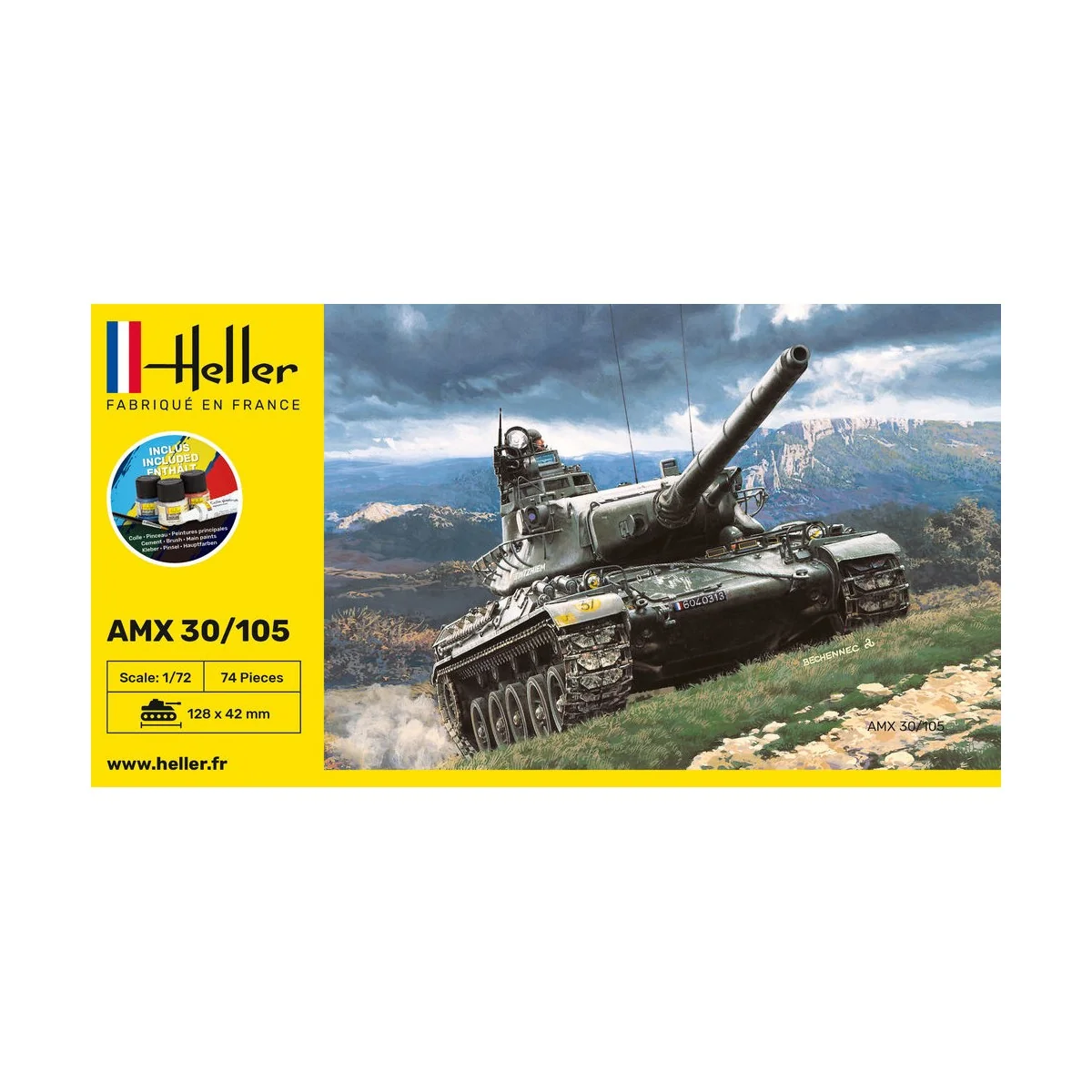 STARTER KIT AMX 30/105, 1/72 - Heller 56899 STARTER KIT AMX 30/105, 1/72 - Heller 56899