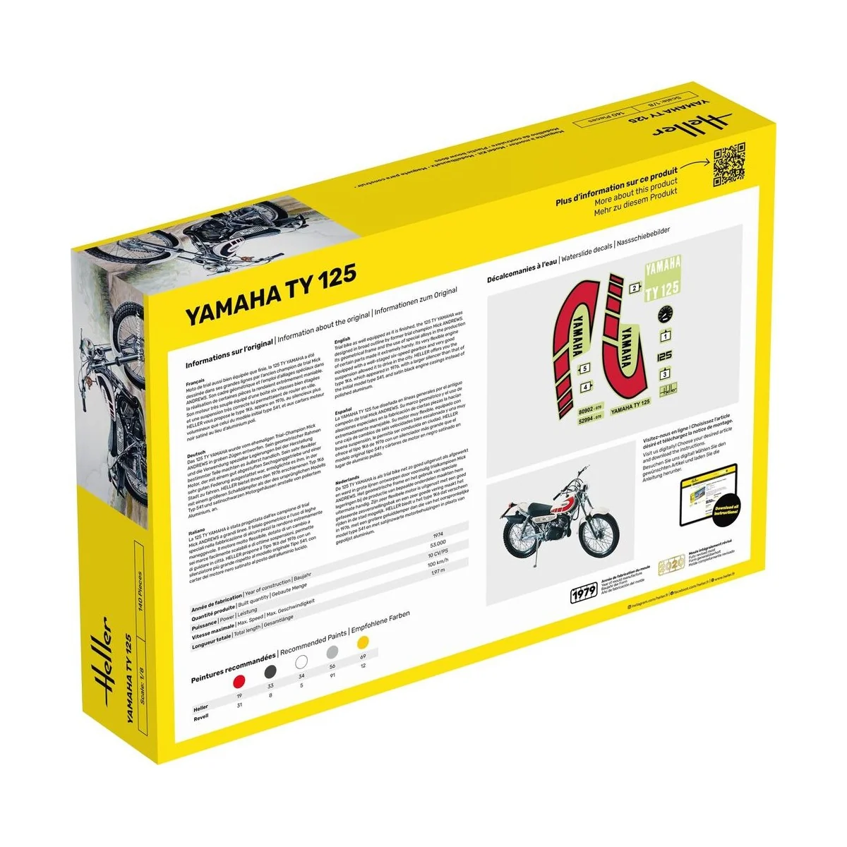 STARTER KIT Yamaha TY 125, 1/8 - Heller 56902 STARTER KIT Yamaha TY 125, 1/8 - Heller 56902
