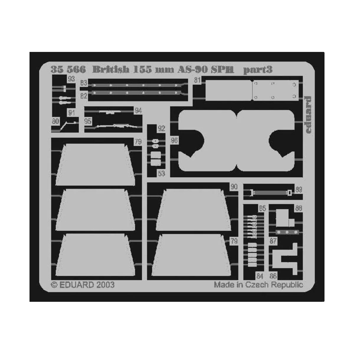 Britische 155 mm AS-90 Selbstfahrlafette Fotoätzsatz - Eduard Acces...