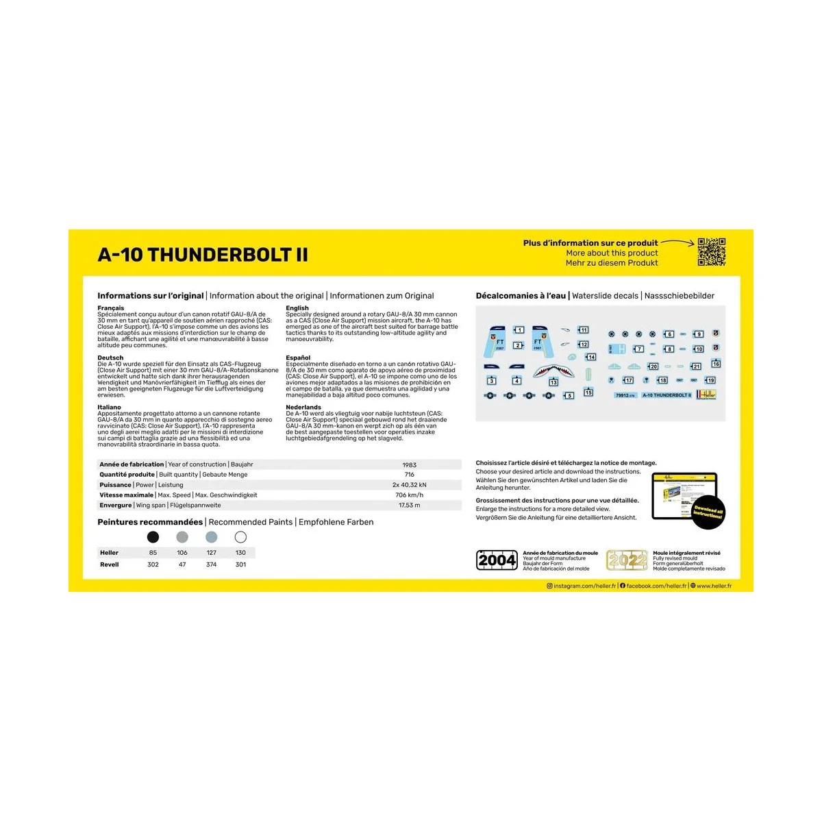 STARTER KIT A-10 Thunderbolt II, 1/144 - Heller 56912