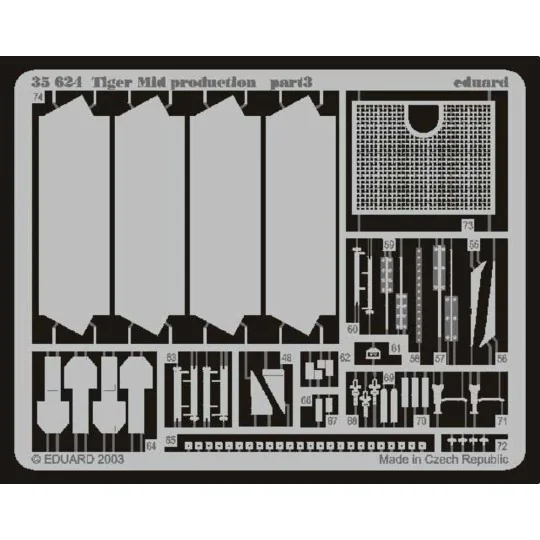 SD.Kfz 181 Tiger I Detailsatz Außen, 1/35 - Eduard Accessories 35624