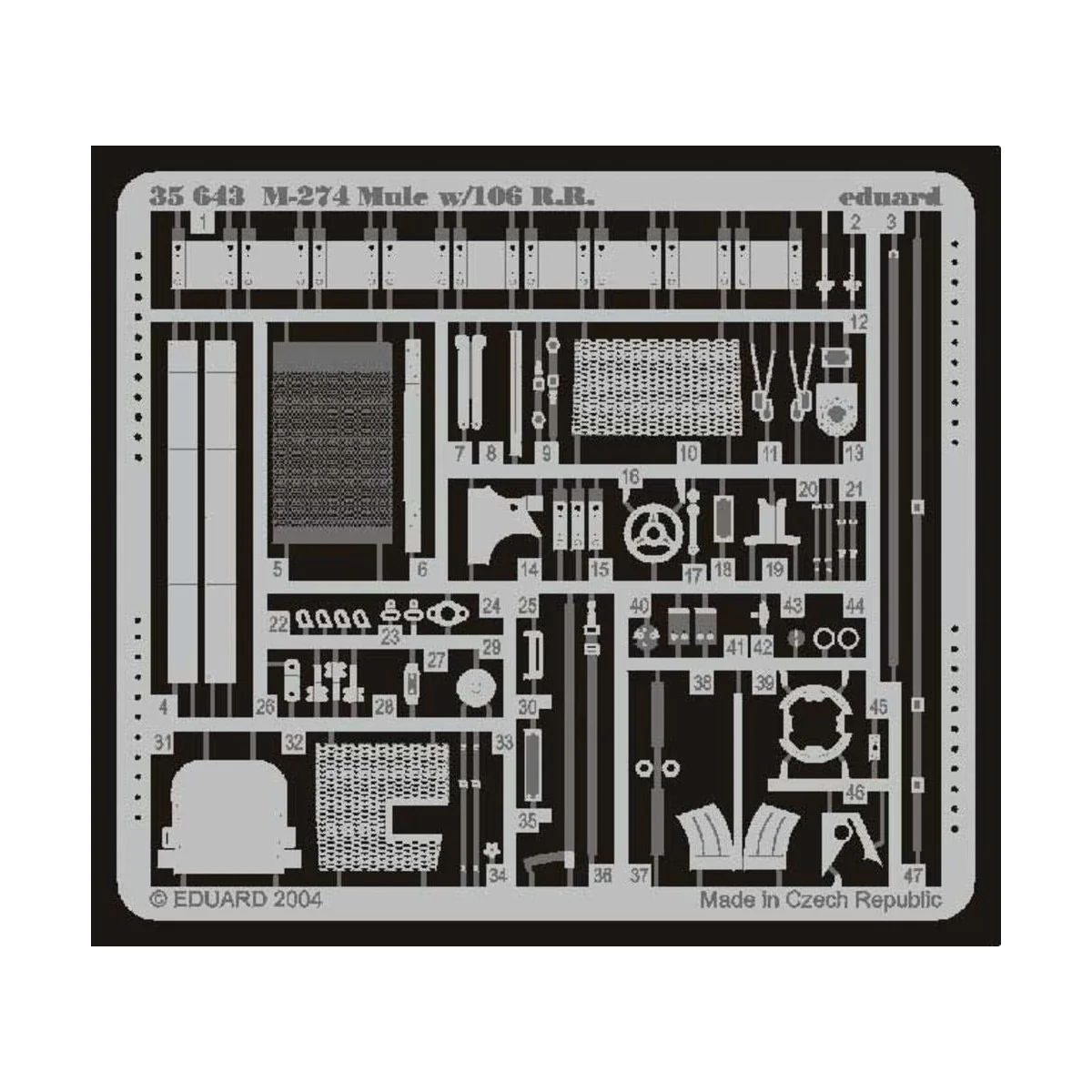 M-274 Mule mit 106 mm-Geschütz Fotoätzsatz - Eduard Accessories 35643