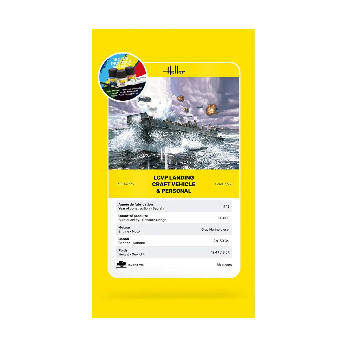 STARTER KIT LCVP Landing Craft Vehicle & Personnel - Heller 56995