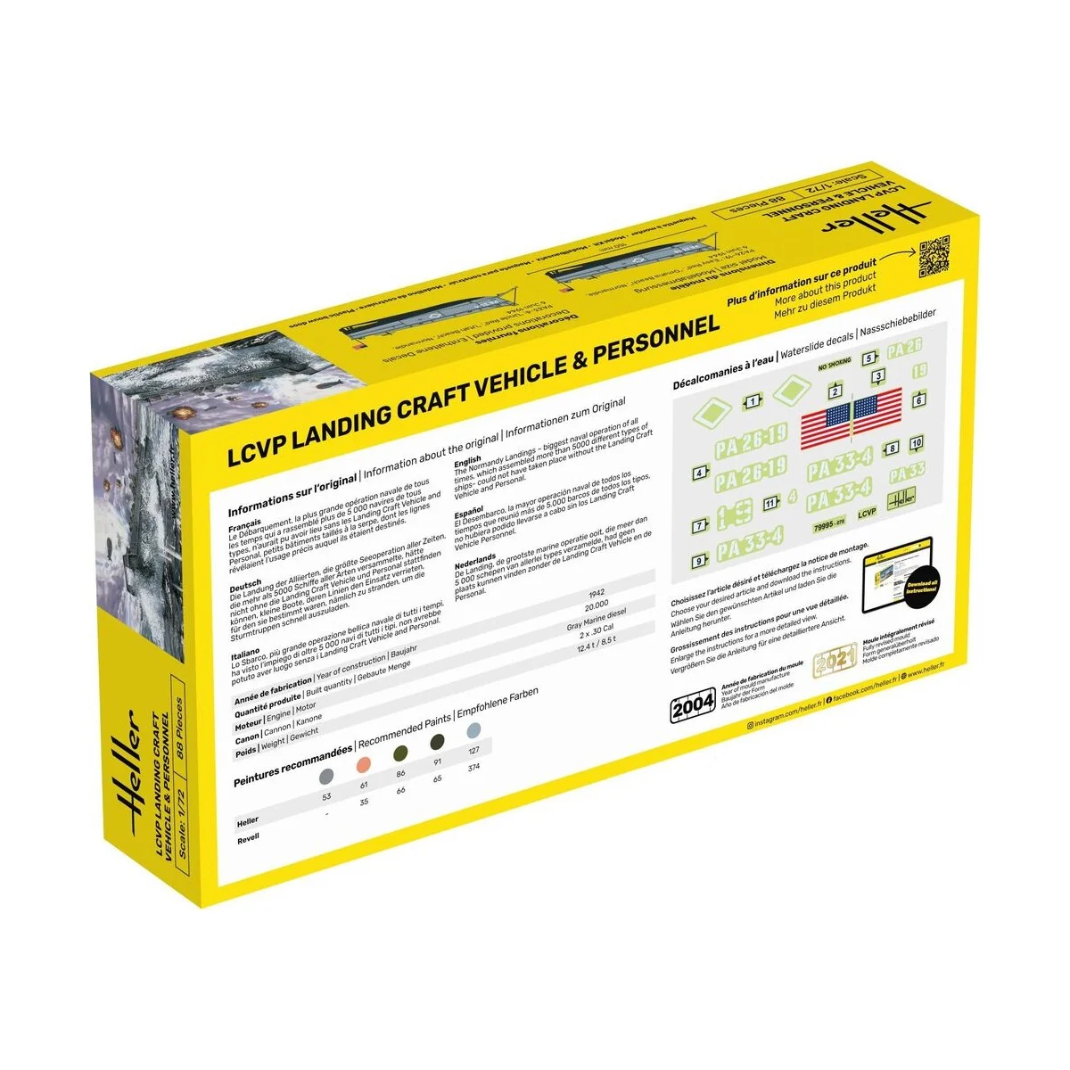 STARTER KIT LCVP Landing Craft Vehicle & Personnel, 1/72 - Heller 5...