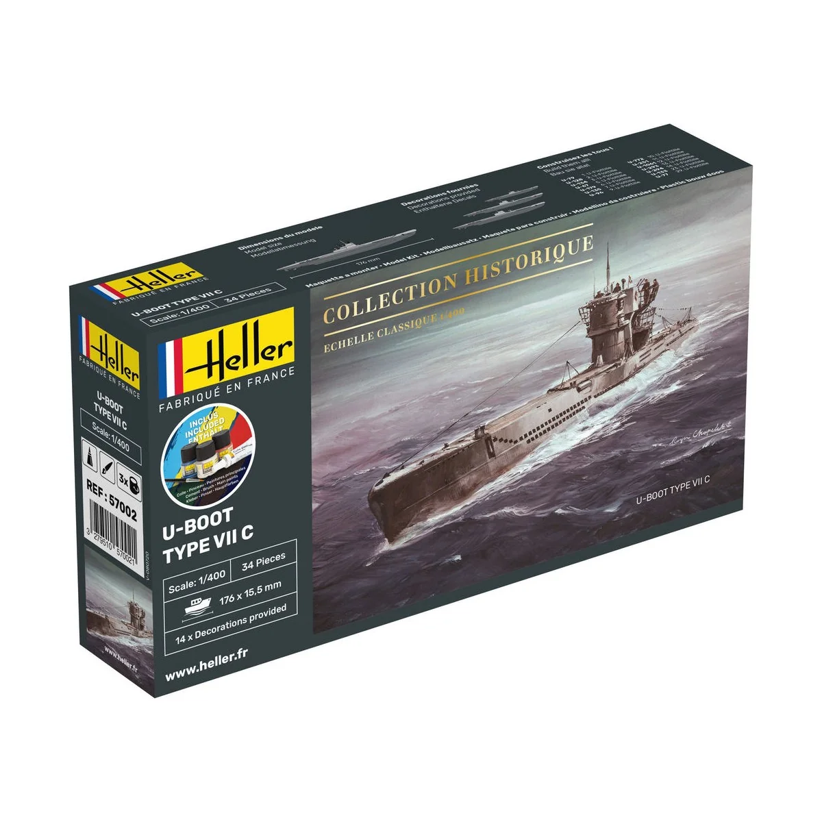 STARTER KIT U-Boot Type VII C, 1/400 - Heller 57002 STARTER KIT U-Boot Type VII C, 1/400 - Heller 57002