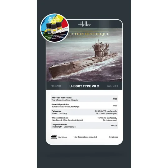 STARTER KIT U-Boot Type VII C - Heller 57002