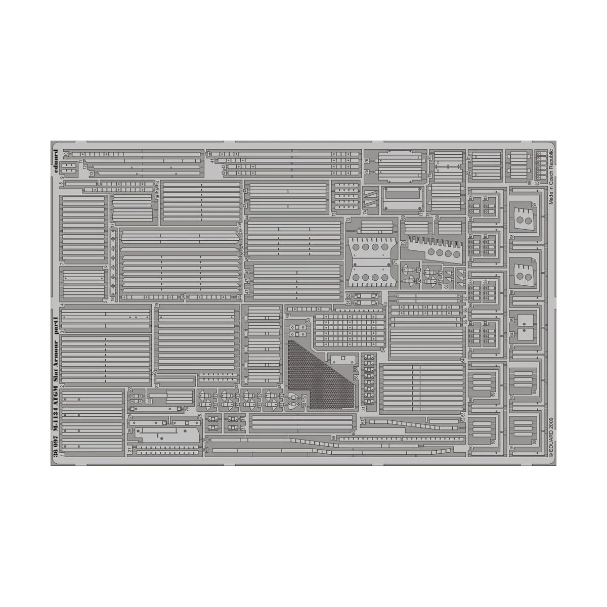 M-1134 ATGM Slat Armour für AFV, 1/35 - Eduard Accessories 36097 M-1134 ATGM Slat Armour für AFV, 1/35 - Eduard Accessories 36097